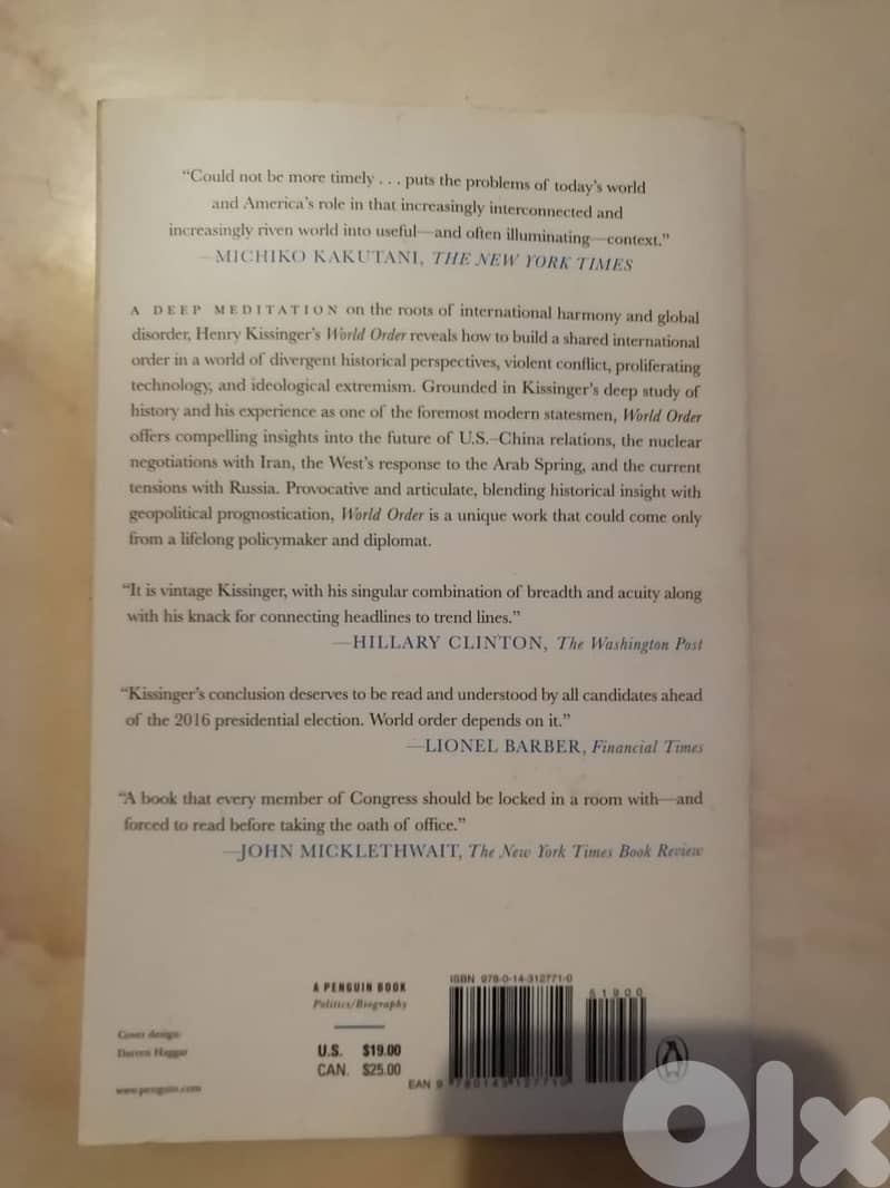 World Order by Henry Kissinger (2015,  Paperback) 2