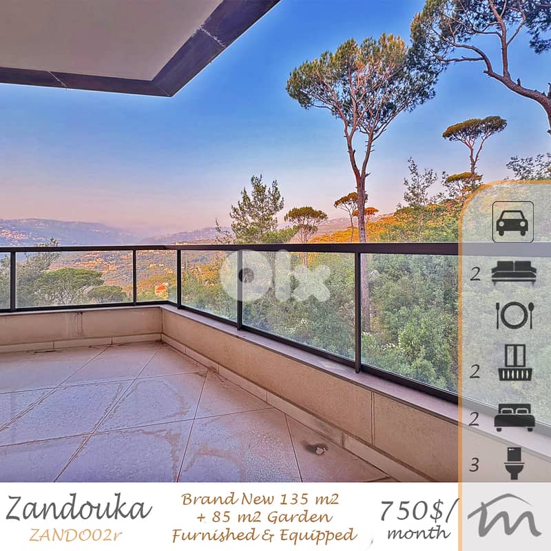 Zandouka | Perfect Escape | Furnished 130m² + 70m² Garden | Brand New 0