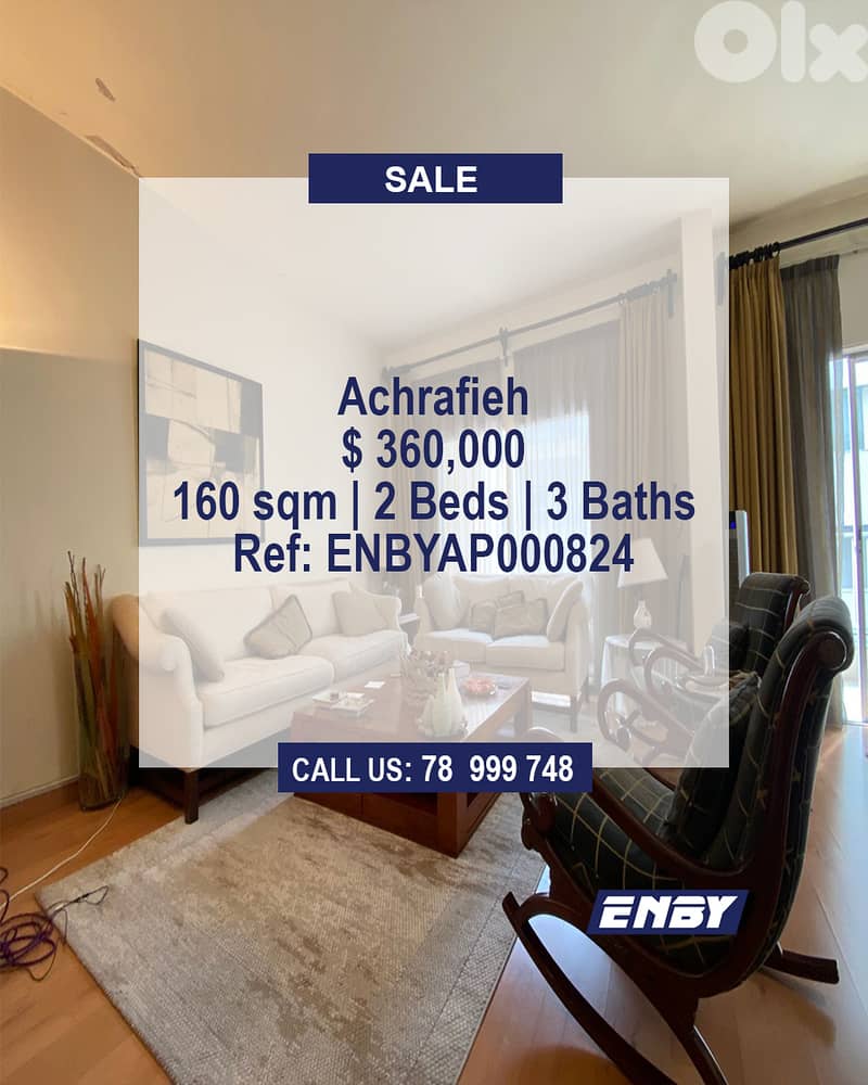 Apartment for sale in Achrafieh | Prime Location | 160 SQM Furnished 0