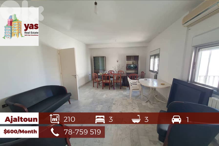Ajaltoun 210m2 | Rent | Generous dimensions | Quiet Street | KH 0