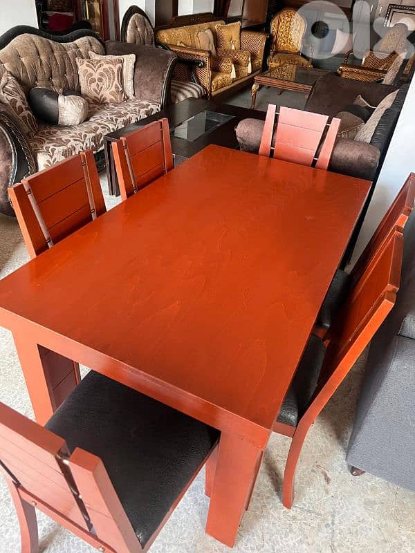 طاولة سفرة شغل توصاية كتير نظيفة 6 كراسي 0