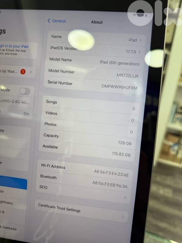 ipad 6   128g  very clean 1