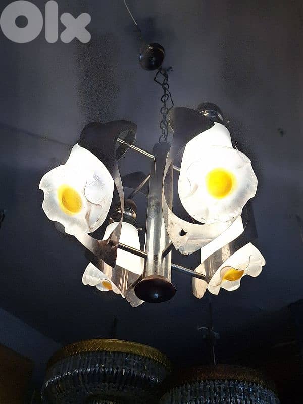 italian murano 1970s chandelier by Mazzega 0