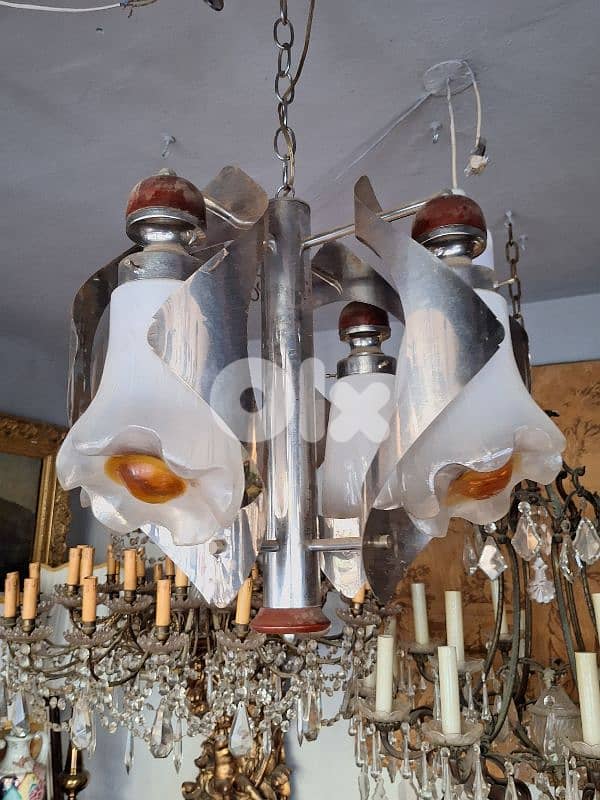 italian murano 1970s chandelier by Mazzega 6