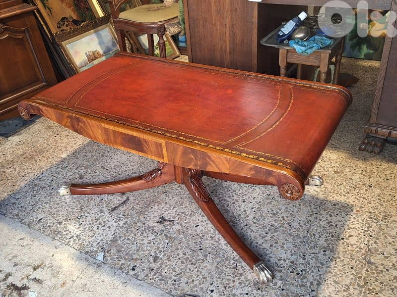 english genuine leather top table 0