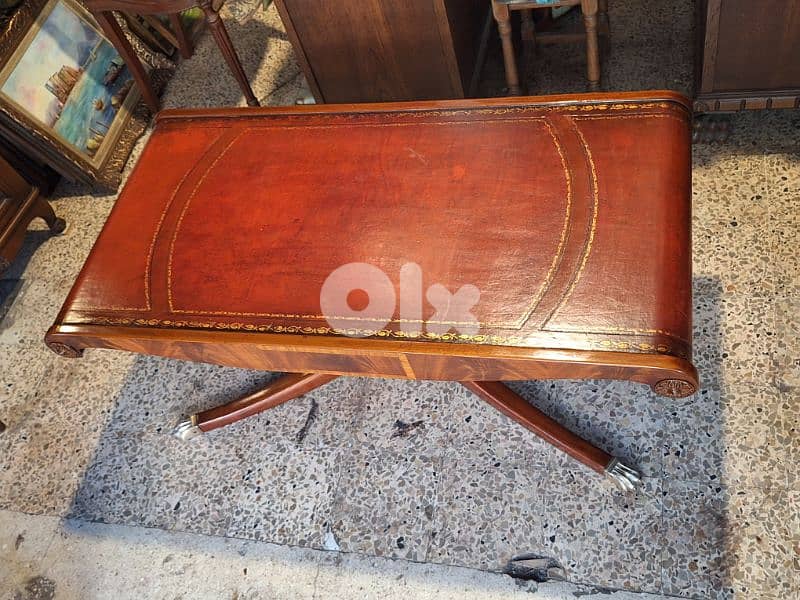 english genuine leather top table 1