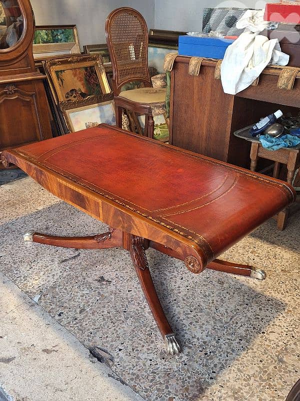 english genuine leather top table 2