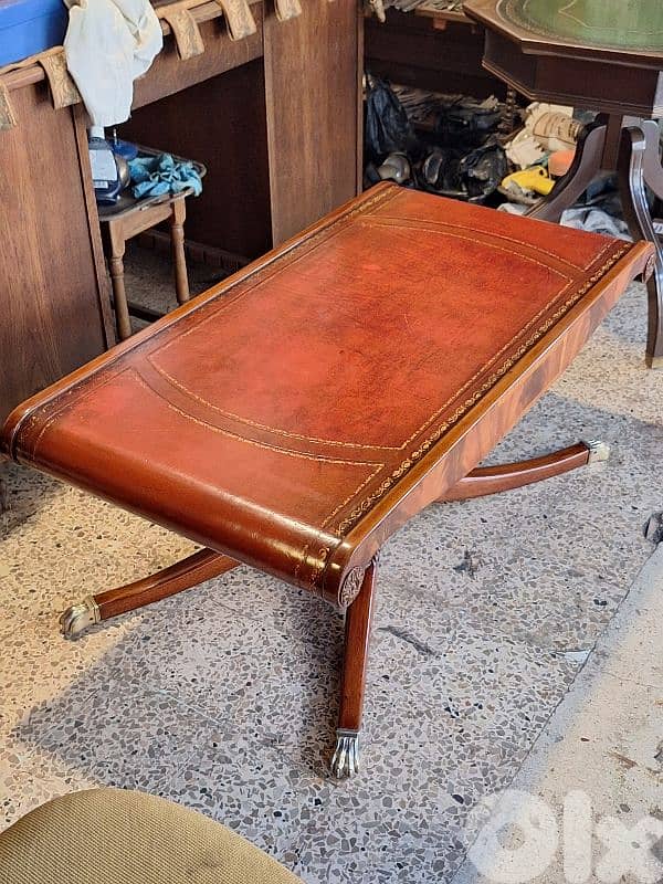 english genuine leather top table 5