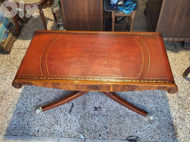 english genuine leather top table 6