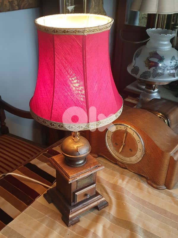 coffee grinder base wood lamp 0