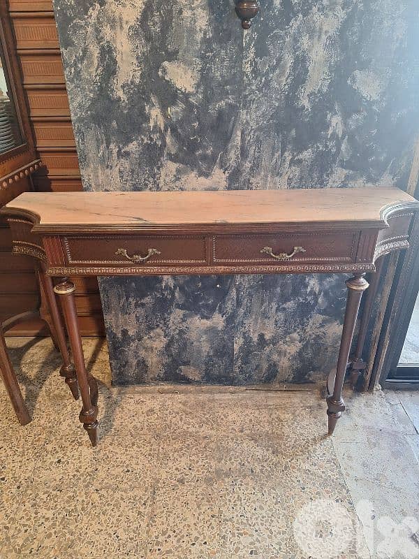 wood and marble console 1