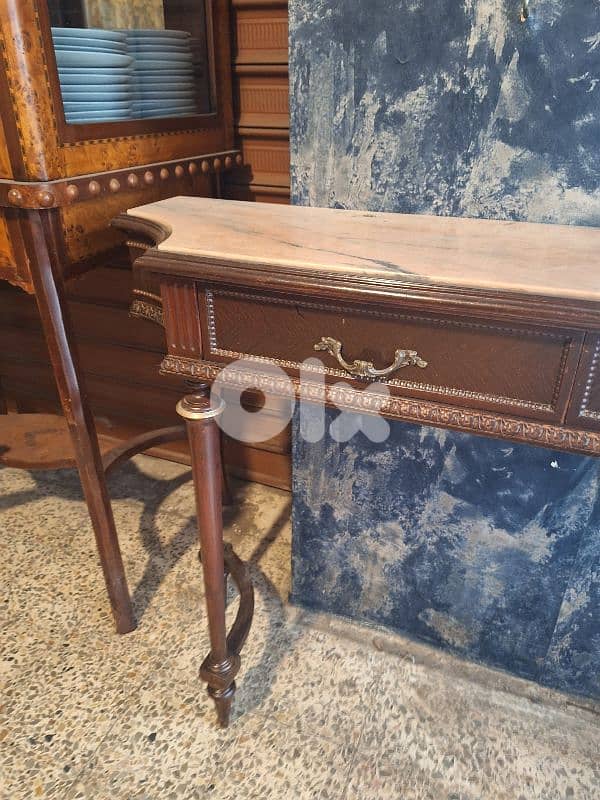 wood and marble console 2