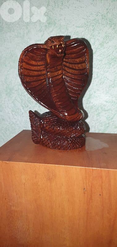 snake cobra abanos strong wood hand made 0