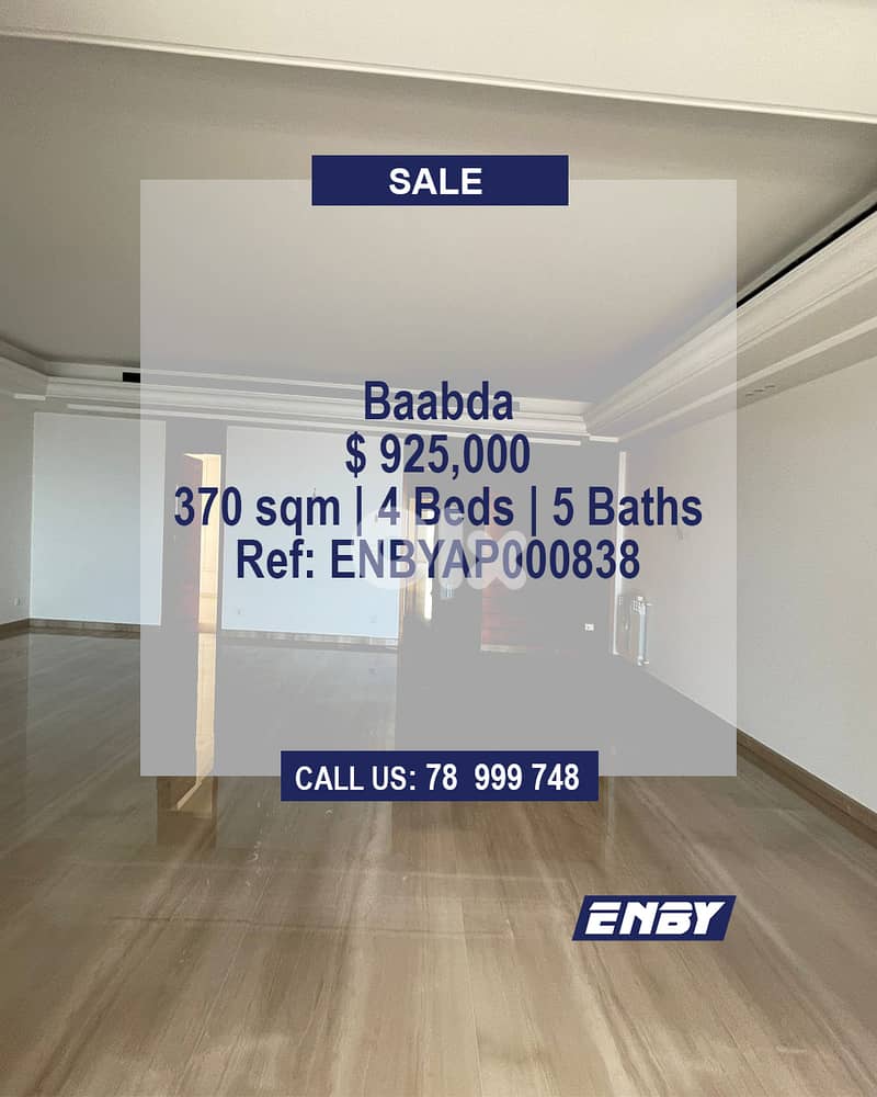 Apartment for sale in Baabda | Brand New | Sea View 0