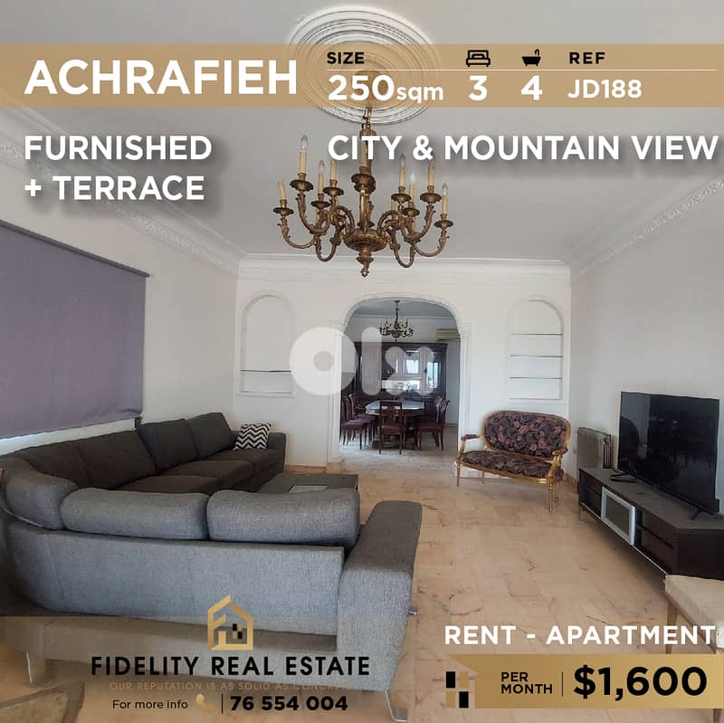 Apartment for rent in Achrafieh JD188 شقة  للإيجار في الأشرفية 0