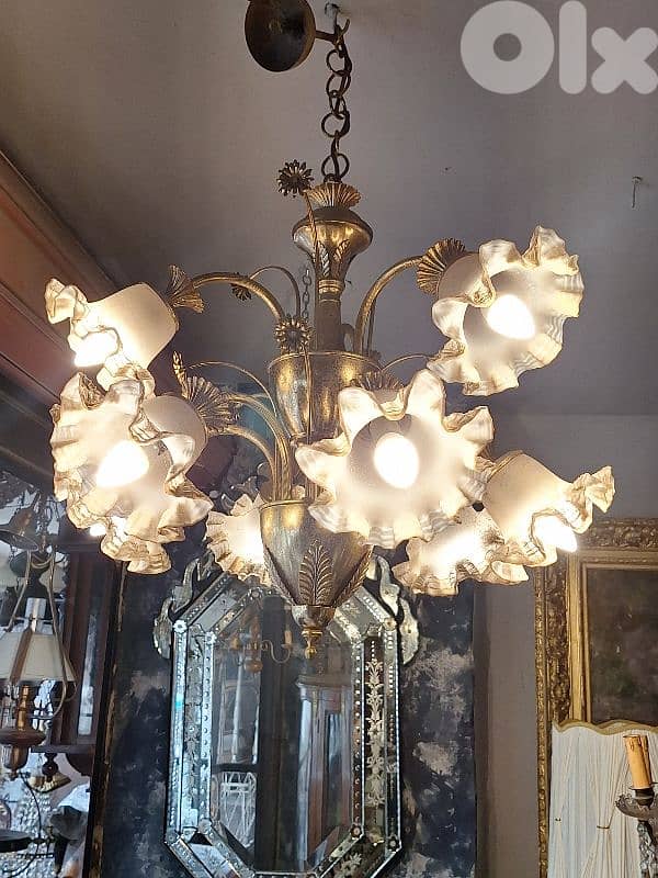 flower shaped lamps brass chandelier 2
