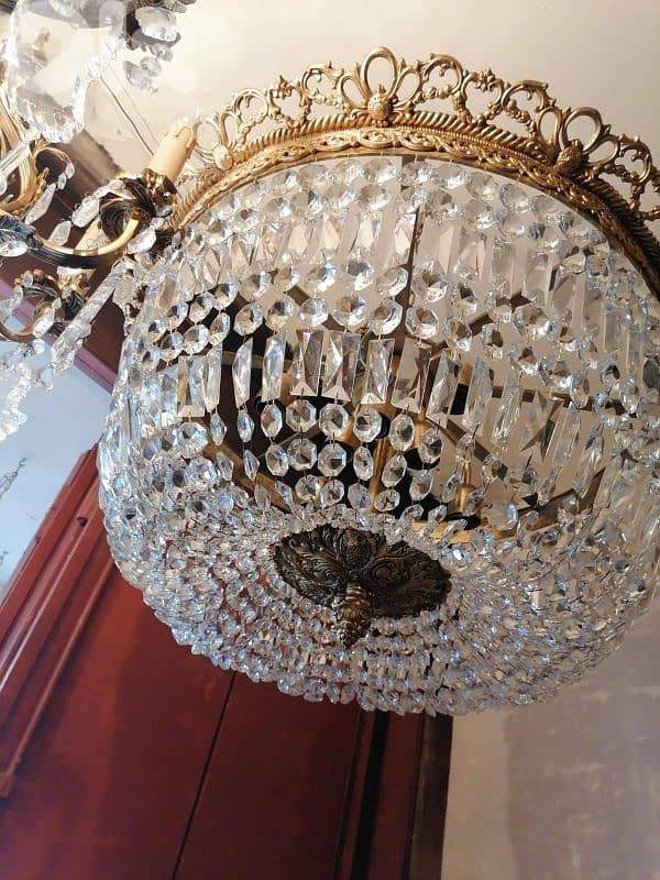 czech crystal and bronze chandelier 3