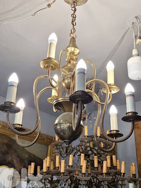 flemish english brass chandelier 0