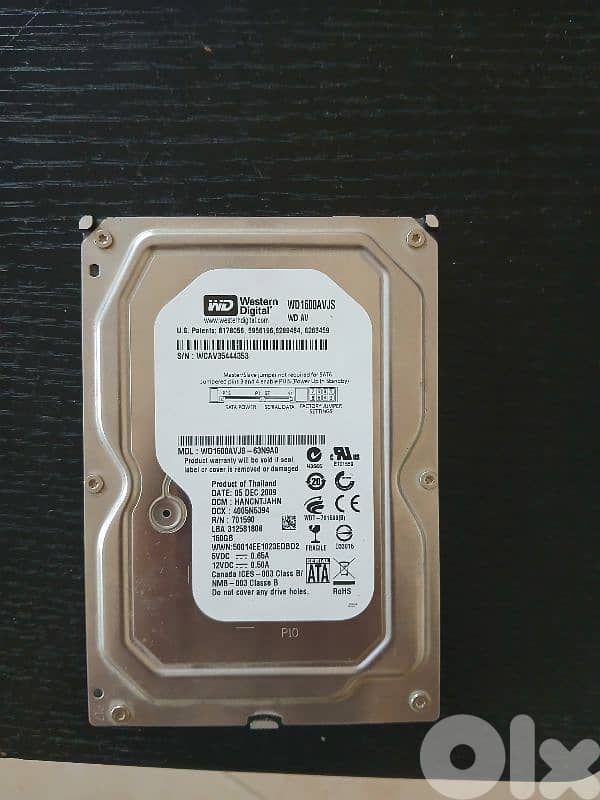 Used 160Gb Western digital hard drive 0
