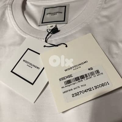 Wooyoungmi Original White Beads T-Shirt size 46