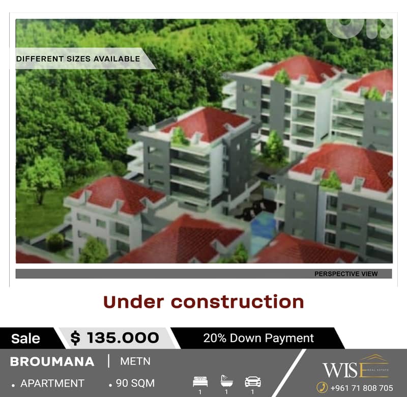 Starting from 90 SQM – Apartments for SALE in Broumana! 0