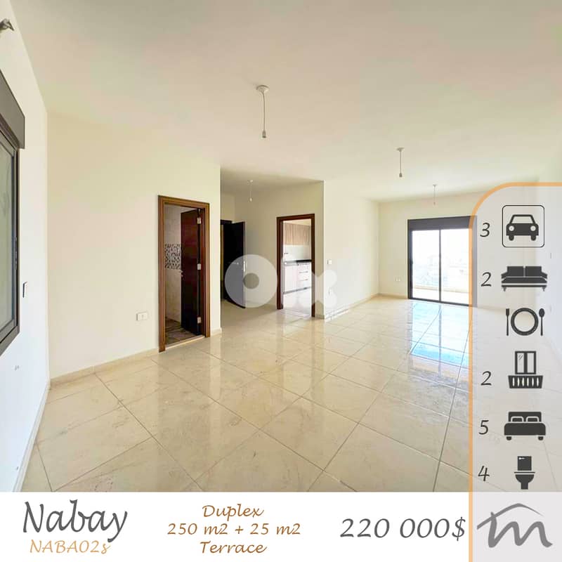 Nabay | Brand New 250m² Duplex + 25m² Terrace | 5 Bedrooms | Open View 0