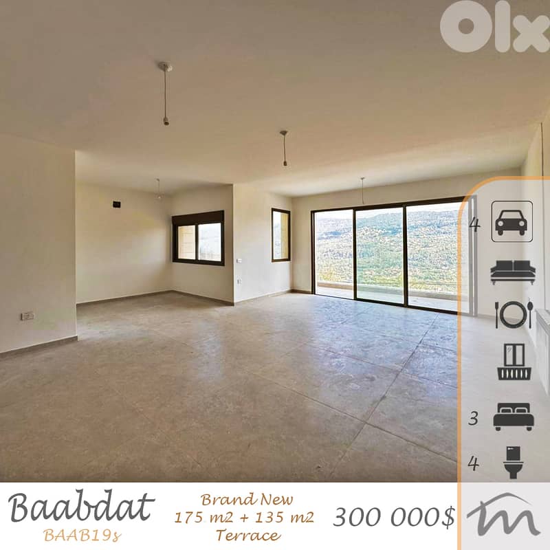 Baabdat | Signature 175m² + 135m² Terrace/Garden | 4 Parking | View 0