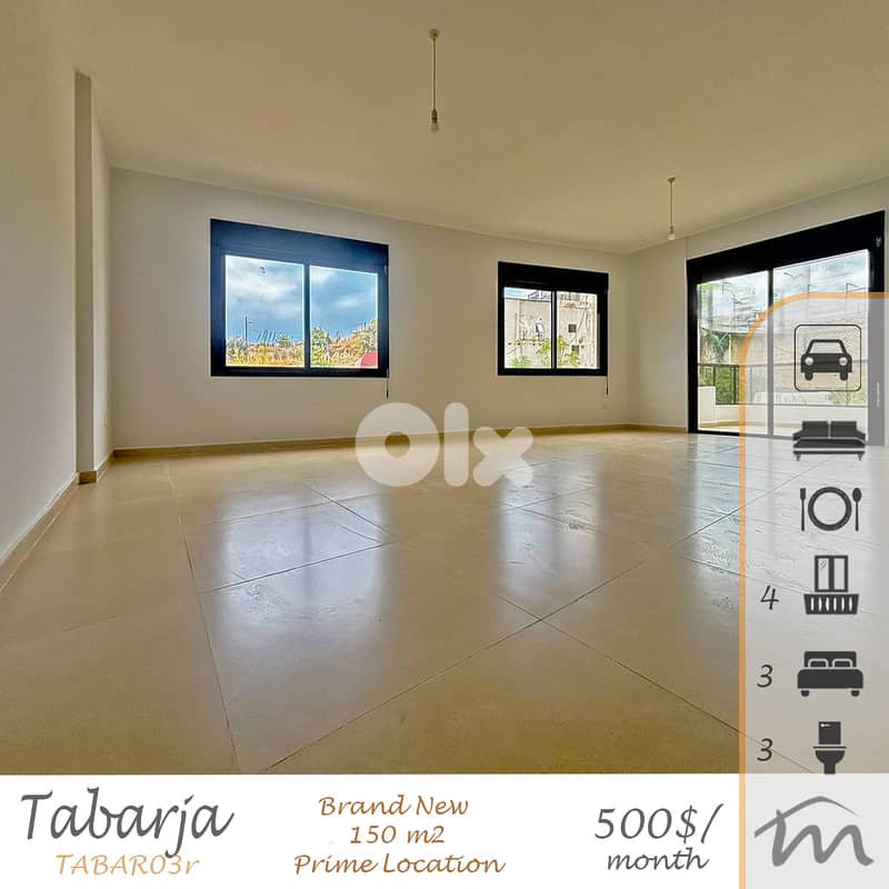 Tabarja | Brand New 150m² | Walking Distance -> Beach | 4 Balconies 0