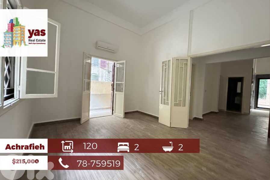 Achrafieh 120m2 |25m2 Garden | Fully Renovated | Prime Location | PA | 0