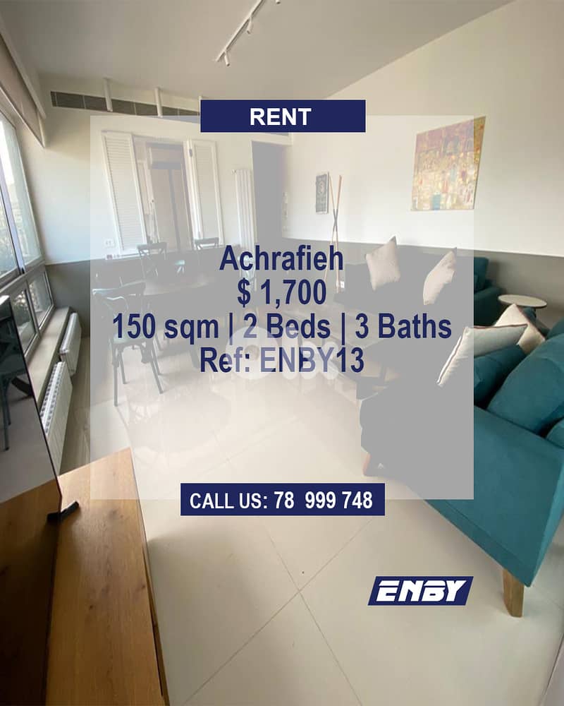 Apartment for Rent in Achrafieh | Fully Furnished | Clean | Bright 0
