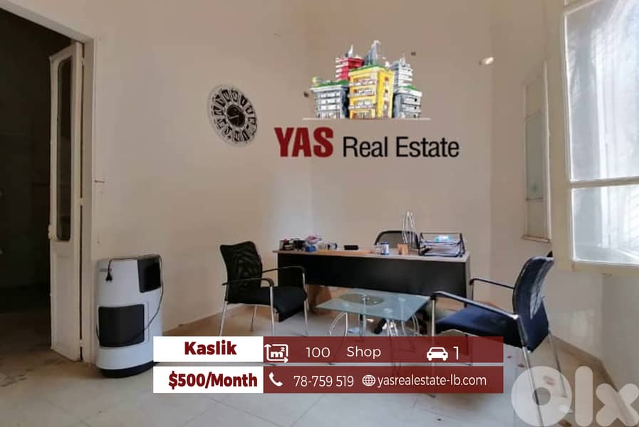 Kaslik 100m2 | Shop | Rent | Prime Location | EH | 0