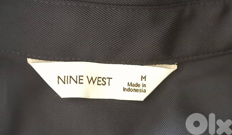 Nine West KOHL'S Medium size Puff Sleeves Navy wide leg jumpsuit 3