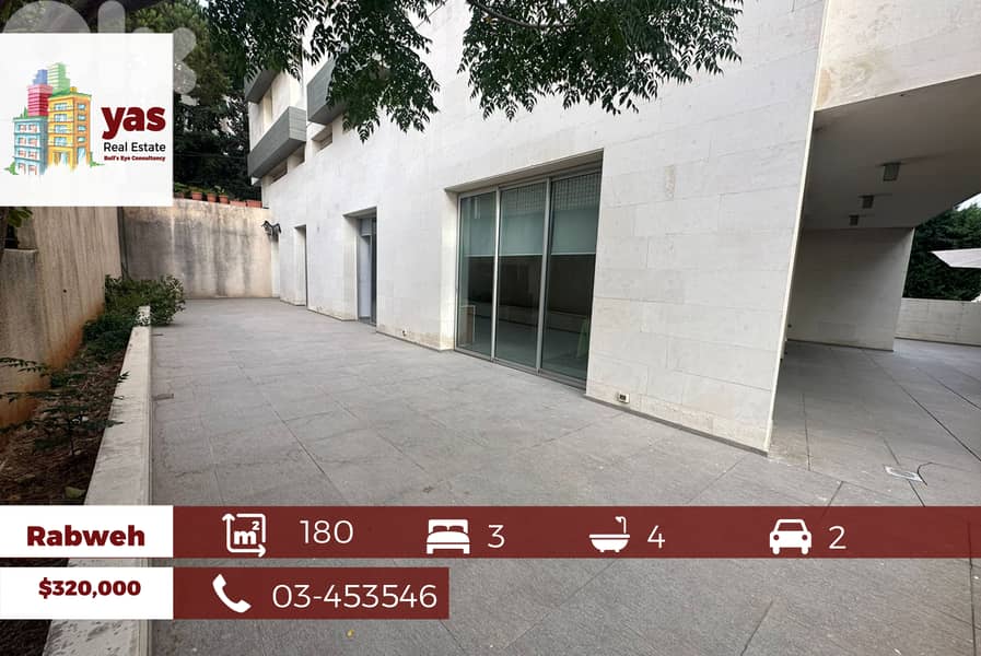 Rabweh 180m2 | 170m2 Terrace/Garden | Prime Location | Catch | MJ | 0