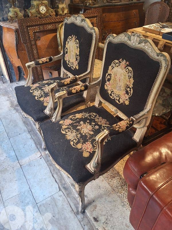 2 handmade french aubisson chairs 1
