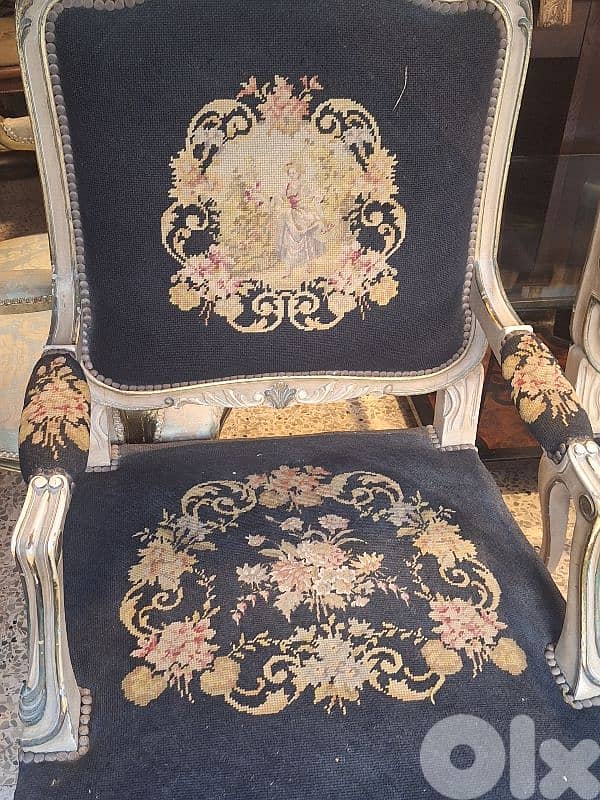 2 handmade french aubisson chairs 4