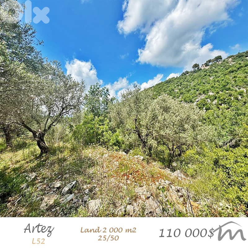 Artez - Batroun | 2,000m² Land | Road Access | Zone 25/50 | Catchy 0