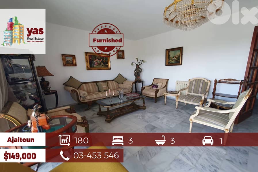 Ajaltoun 200m2 | Private Street | Fully Furnished | Mountain View | EL 0