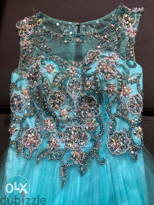 women clothing,long dress for ladies, turquoise color, high quality+++ 2