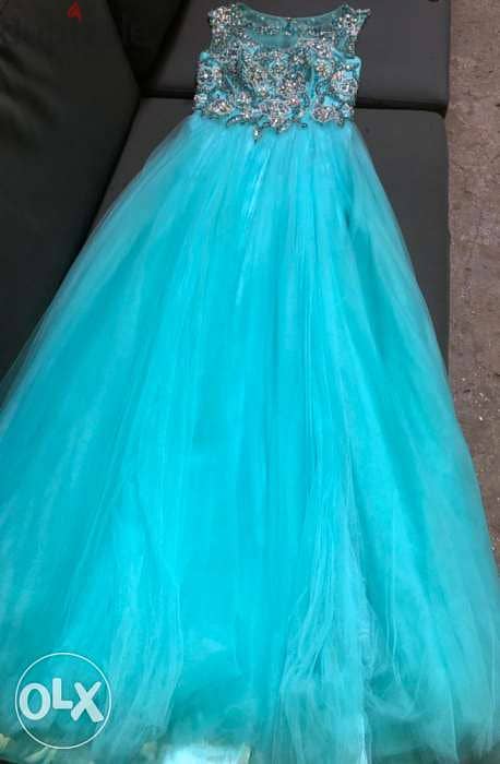 women clothing,long dress for ladies, turquoise color, high quality+++ 3