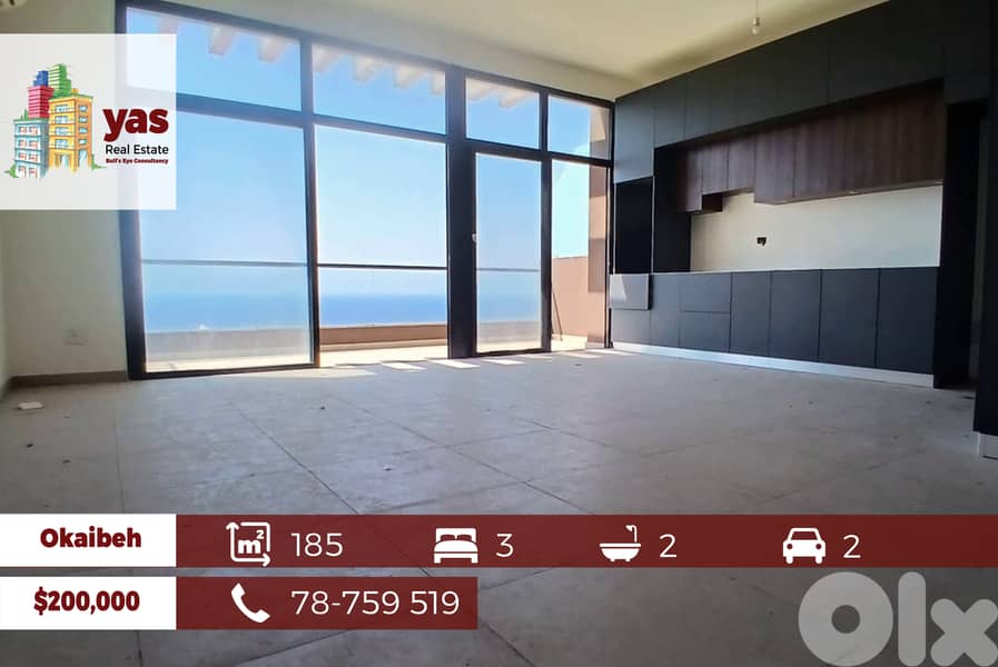 Okaibeh 185m2 | 60m2 Terrace | Brand New Duplex | Pool Access | ABA 0