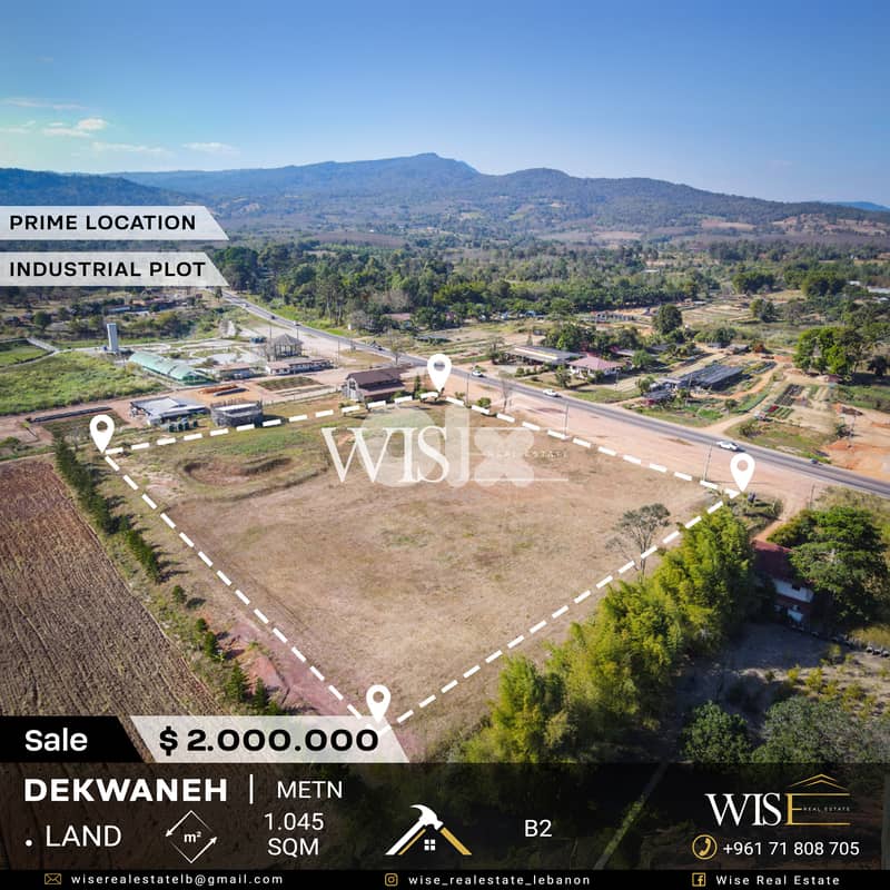 1,045 SQM Land for SALE in Dekwaneh – Metn! 0