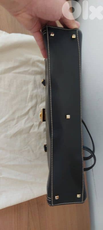 salvadore Feragamo Black leather red suede bag 3