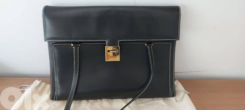 salvadore Feragamo Black leather red suede bag 6