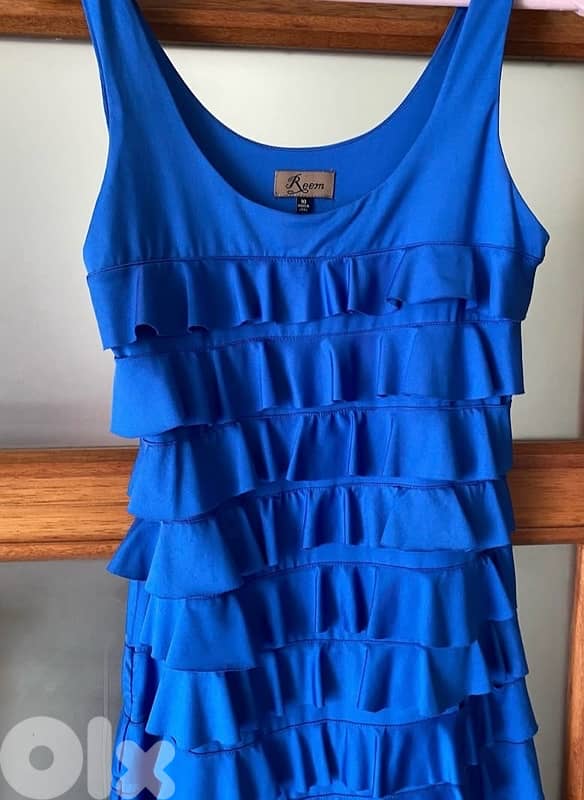 blue ruffle dress 2