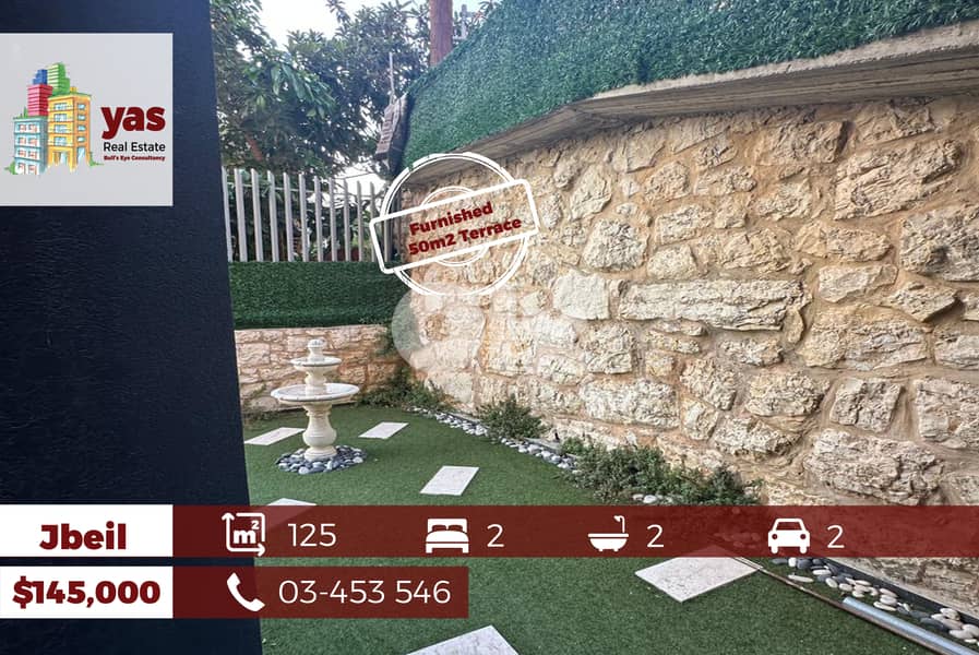 Jbeil 125m2 | 50m2 Terrace | Furnished | Decorated | Catch | PA | 0