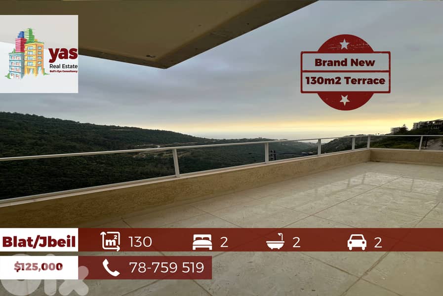 Jbeil/Blat 130m2 | 130m2 Terrace | Brand New | Sea & Monutain View |PA 0