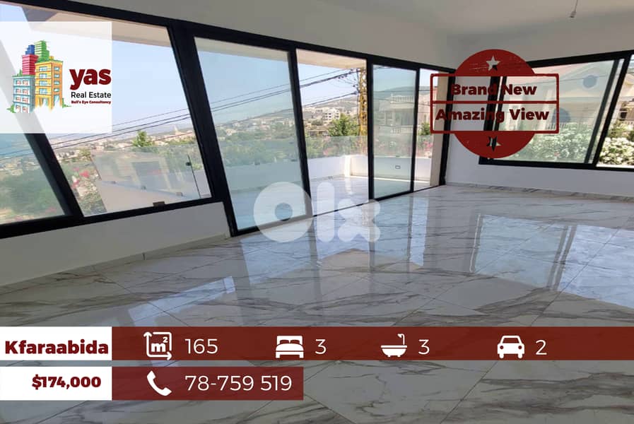 Kfaraabida 165m2 | Brand New | Amazing View | Prime Location | PA 0