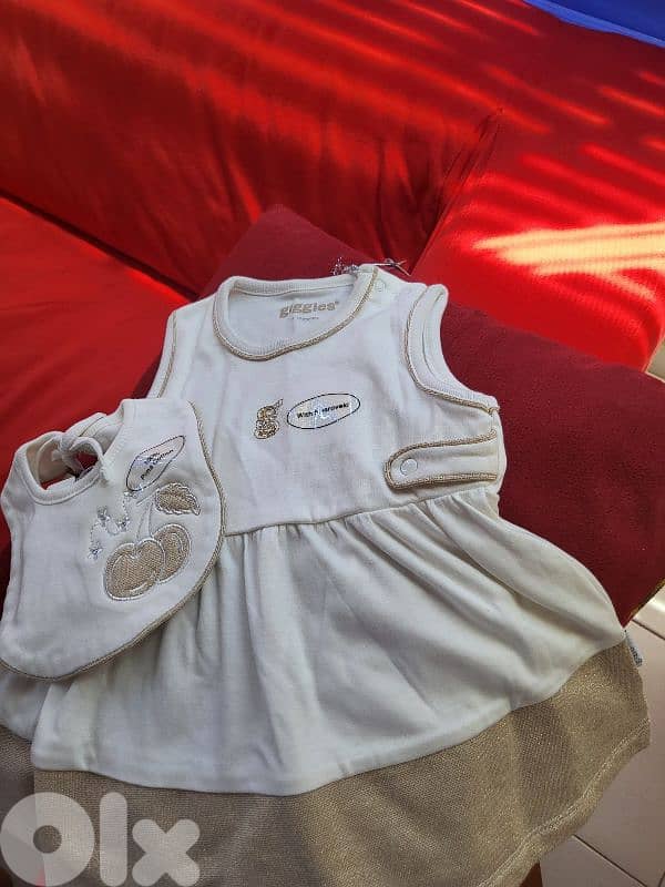 baby  girl  dress   +  bibs 1