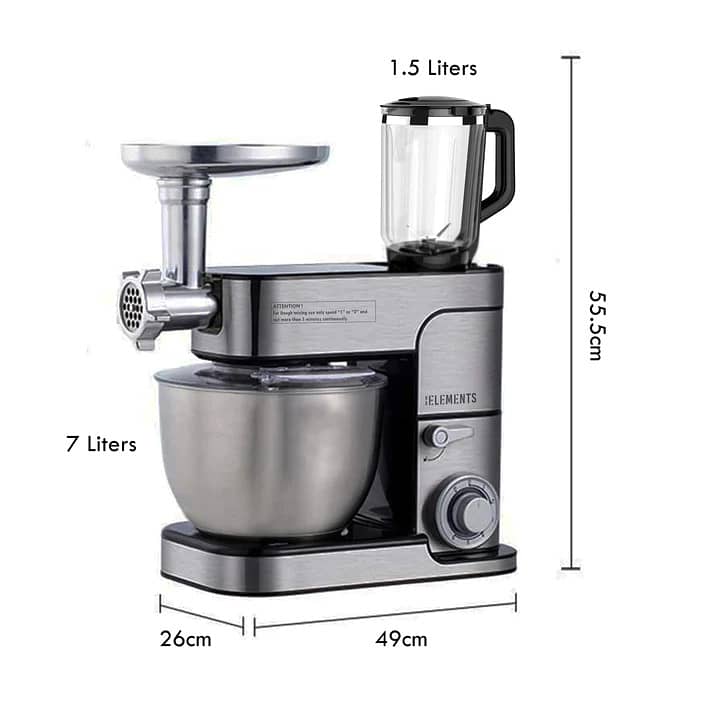 KB ELEMENTS 3 IN 1 KITCHEN STAINLESS STEEL MIXER 8.5 LITERS  ELK85LM 3