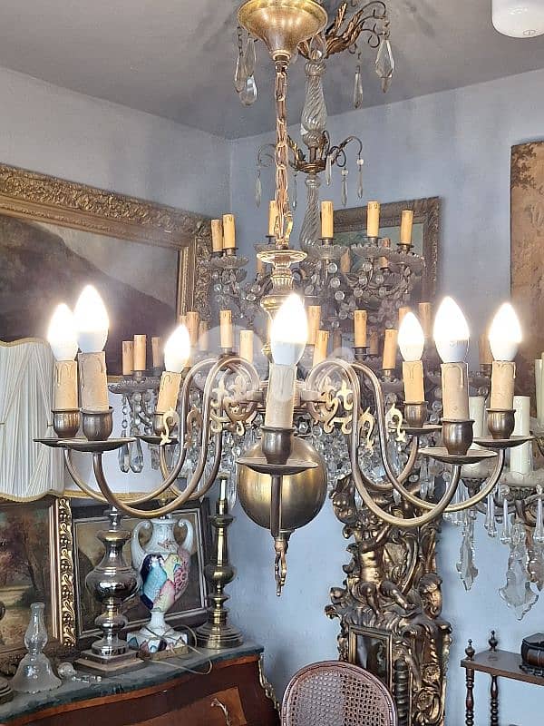 english flemish bronze chandelier 1
